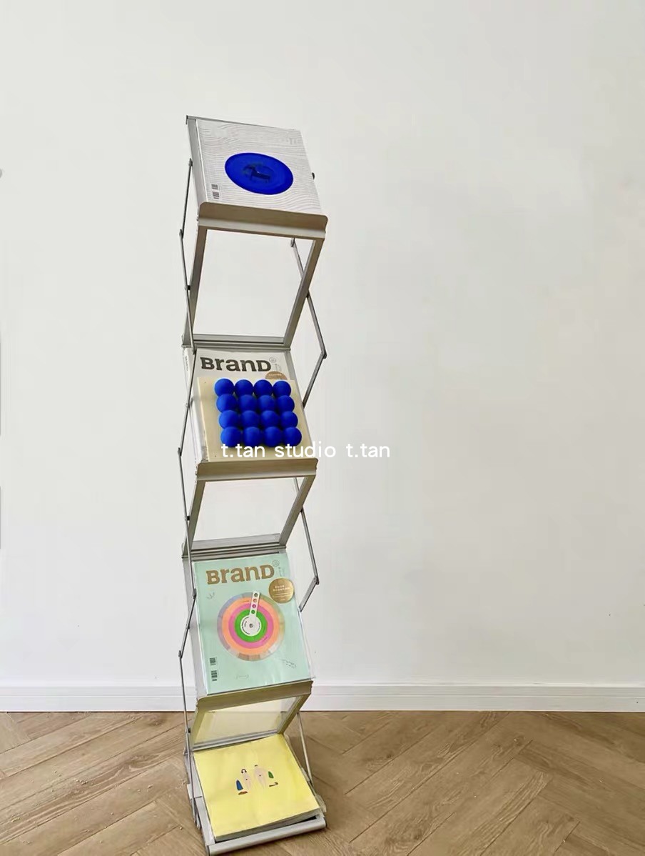ins Foldable bookshelf Magazine display stand Cold antique storage storage studio shooting display decoration