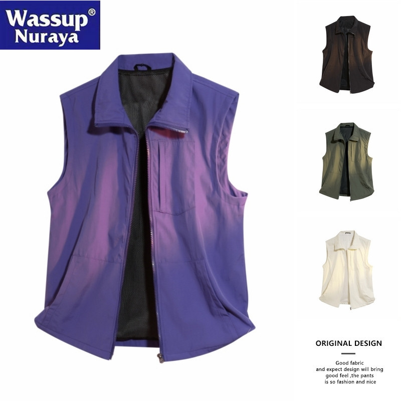 Wassup Nuraya Trendy Brand Quick-Drying Vest Men's Light and Handsome Summer Dopamine Sleeveless Vest for Outer Wear