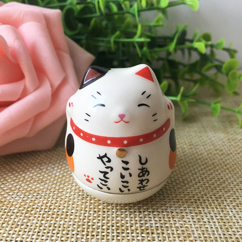 Mới vẫy gọi mèo gốm tumbler đồ trang trí máy tính để bàn mini đồ trang trí sáng tạo quà tặng kỳ nghỉ tinh tế cho bé trai và bé gái phụ kiện trang trí kệ tivi