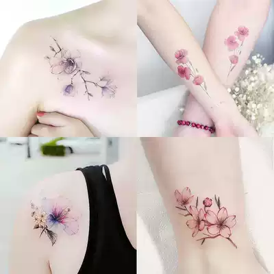 Tattoo stickers ins Wind clavicle arm waterproof long-lasting net red Yayfeng sexy leg back cherry blossom sticker