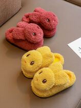 Childrens cotton slippers 2021 New toddler boys baby boys baby boy treasure cute thick bottom parent-child shoes plush parent-child