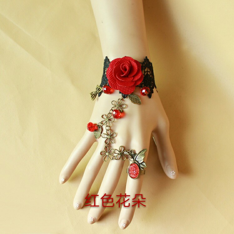 Nhật Bản và Hàn Quốc retro ngọt ngào nhiều vòng tay ren vòng một chuỗi hiệu suất vòng tay nữ Loli cô dâu trang sức cưới - Vòng đeo tay Cuff vòng lv