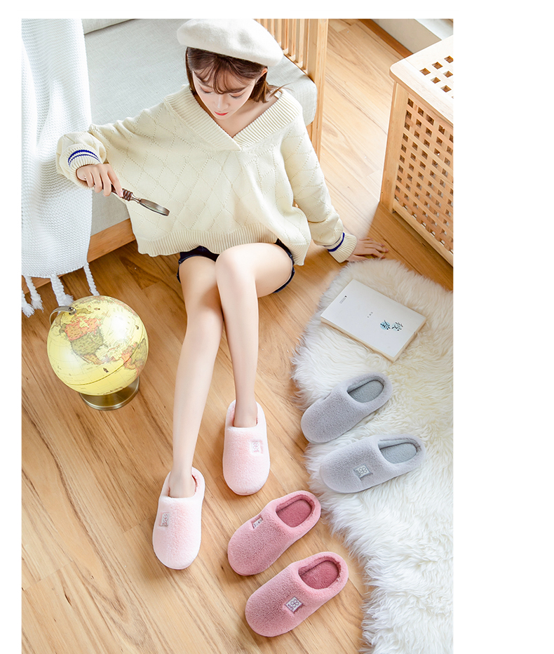 Dép cotton nữ mùa đông 2018 mới trong nhà ấm áp đôi vợ chồng nhà dày nam sang trọng mùa đông dép đi trong nhà cho bé