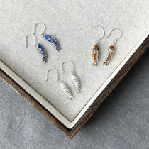 Movable small fish children hand made with floral enamel colour 925 silver vinyre ancient hearse Carp Shaped Earrings Woman