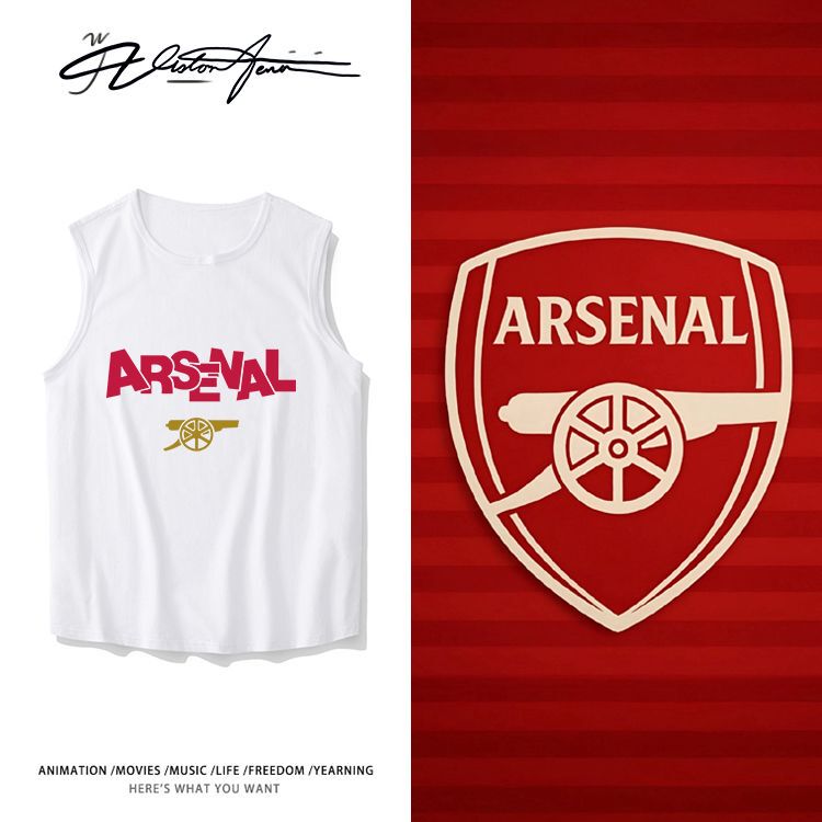 2026 Premier League In-Demand Arsenal Season Championship Sleeveless Pure Cotton Vest Running T-Shirt Breathable Sports Fashion