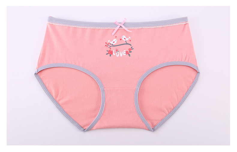 Green Jia bốn món quà đóng hộp đồ lót nữ mới phim hoạt hình quần short vải cotton ở eo quần cô gái quần lót ren gợi cảm 