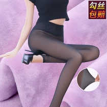 Spring Autumn Season Fake Overdraft Meat Beat Bottom Pants Woman Outside Wearing Thin Web Yarn Light Leg Through Flesh God Instrumental Complexion Double Foot Pants Socks