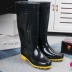 Giày đi mưa màu đen câu cá nam giày cao su giày ống cao rửa xe giày sandal nam chống nước Rainshoes