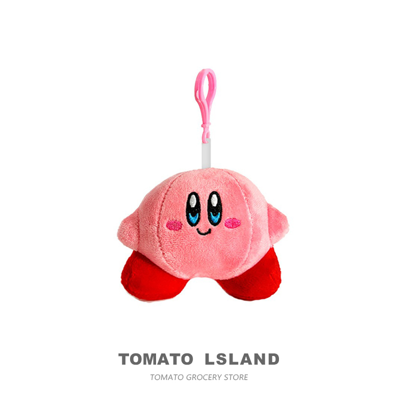 Tomato Cute Kirby Angel Girly Plush Doll Pendant Bag Car Keychain Gift for Couples