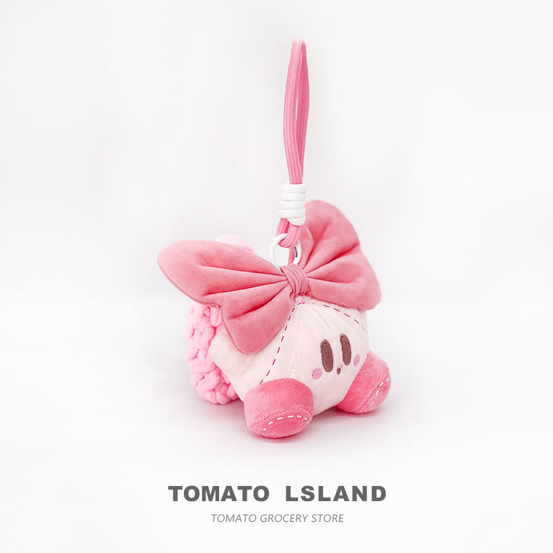 Tomato Cute Kirby Headphone Case Plush Bluetooth Earphone Protective Cover Compatible with Apple AirPods 3 Xiaomi Huawei Vivo Girly Universal Couple Pendant Bag Accessories Versatile