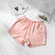 Cotton crepe vài chiếc quần short mùa hè mỏng phần nam và nữ đơn giản quần ở nhà đơn giản đã giặt quần đi biển cotton quần pyjama cộng với kích thước - Quần tây