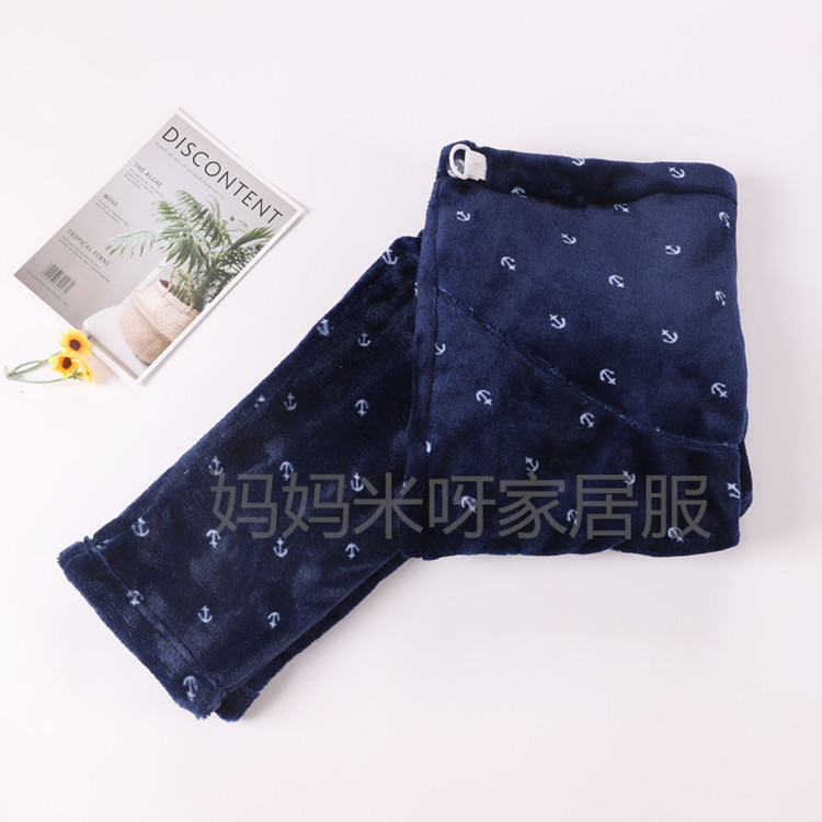 Mùa thu đông của phụ nữ quần flannel bà bầu nâng bụng quần sau sinh tại nhà quần nhung san hô dày cộng với quần ngủ béo quần nữ