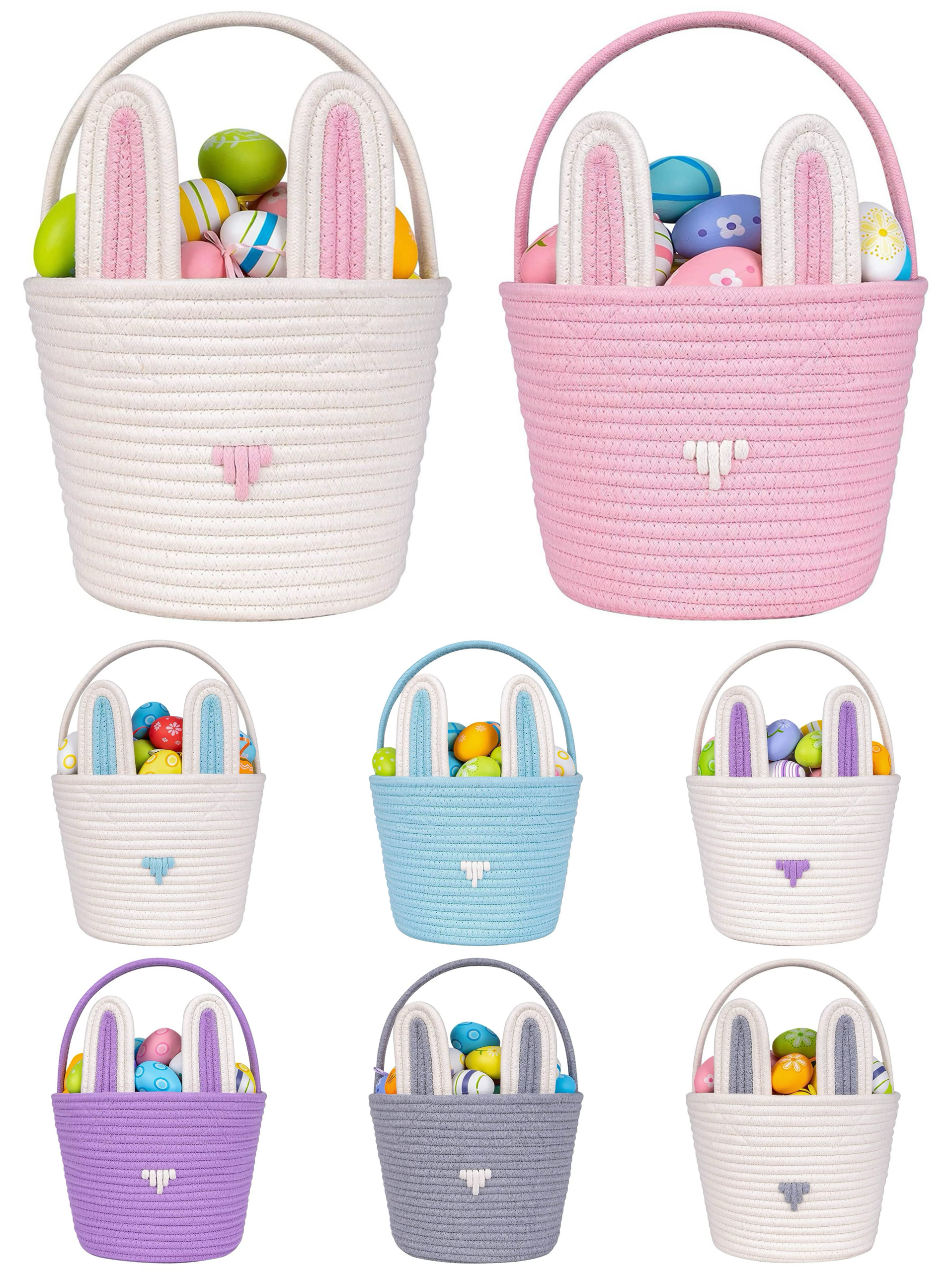 外国貿易イースターバニーバスケット子供用収納バスケットおもちゃスナック雑貨仕分けバスケット布編み収納バスケット