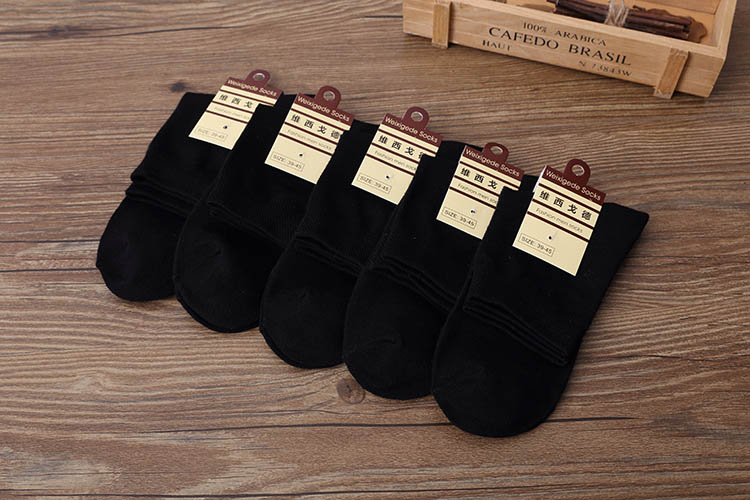 5 đôi vớ nam vớ ngắn nam cotton cotton dày phần mùa thu và mùa đông nam vớ cotton kinh doanh ống thể thao tất cao cổ nam