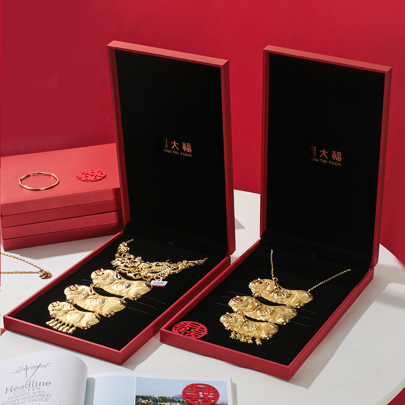 Large Daifuku Dragon and Phoenix Pig Brand Box, Dowry Jewelry Box, Large Pig Brand Jewelry Box, Gold Necklace Box, Large Necklace Box