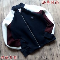 Fashionable splicing womens spring autumn and winter thickened warm stylish elastic sports and leisure jackets French foreign trade original order