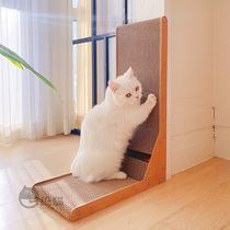 One-woven cat L type upright cat grip plate large wear-resistant anti-chip anti-grab sofa grinding claw corrugated paper cat toy
