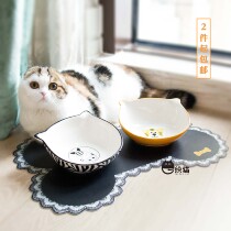 Creative Zebra Tiger Animal Ceramic Cat Bowl single bowl Cat Food Basin Dog Bowls Canned Bowl Water Bowl Anti-Cat supplies