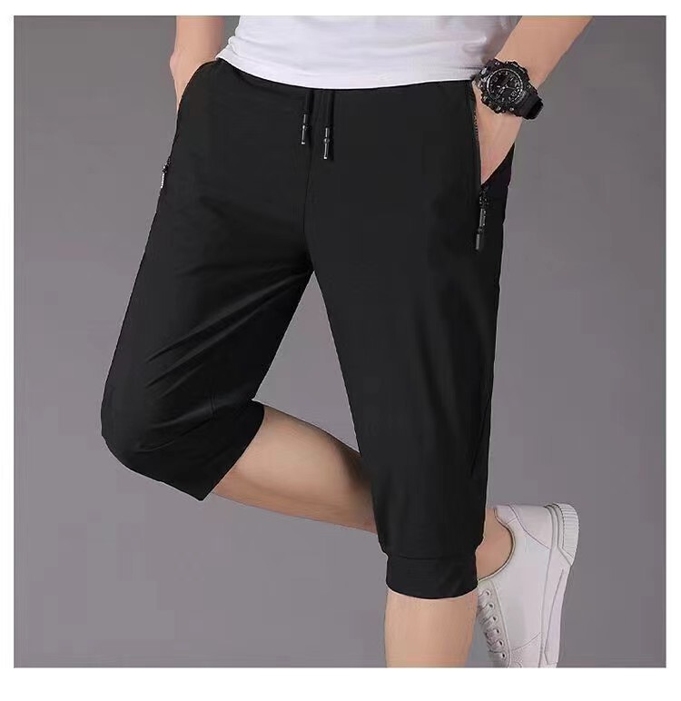 【Brand Quality】Ice Silk Quick-Dry Men's 7/8 Pants Thin Sports Cuffed Jogger Pants Breathable Half Pants 【Brand Quality】Ice Silk Quick-Dry Men's 7/8 Pants Thin Sports Cuffed Jogger Pants Breathable Half Pants