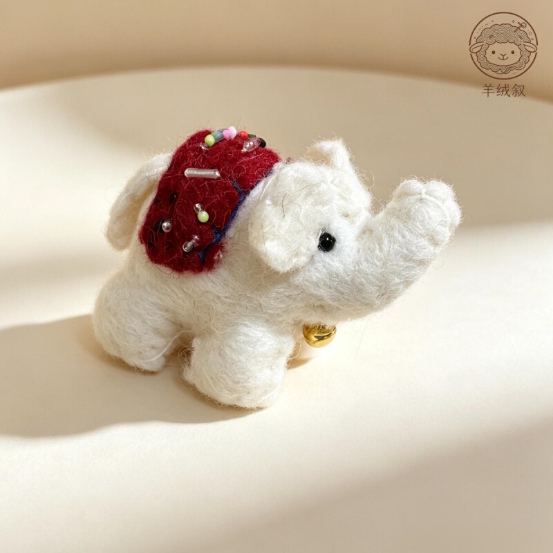 Cashmere from Nepal, Handmade Wool Felt, Cute Little Elephant Bag Pendant, Keychain, Plush Ornament, Gift, Cultural and Creative Product Cashmere from Nepal, Handmade Wool Felt, Cute Little Elephant Bag Pendant, Keychain, Plush Ornament, Gift, Cultural and Creative Product