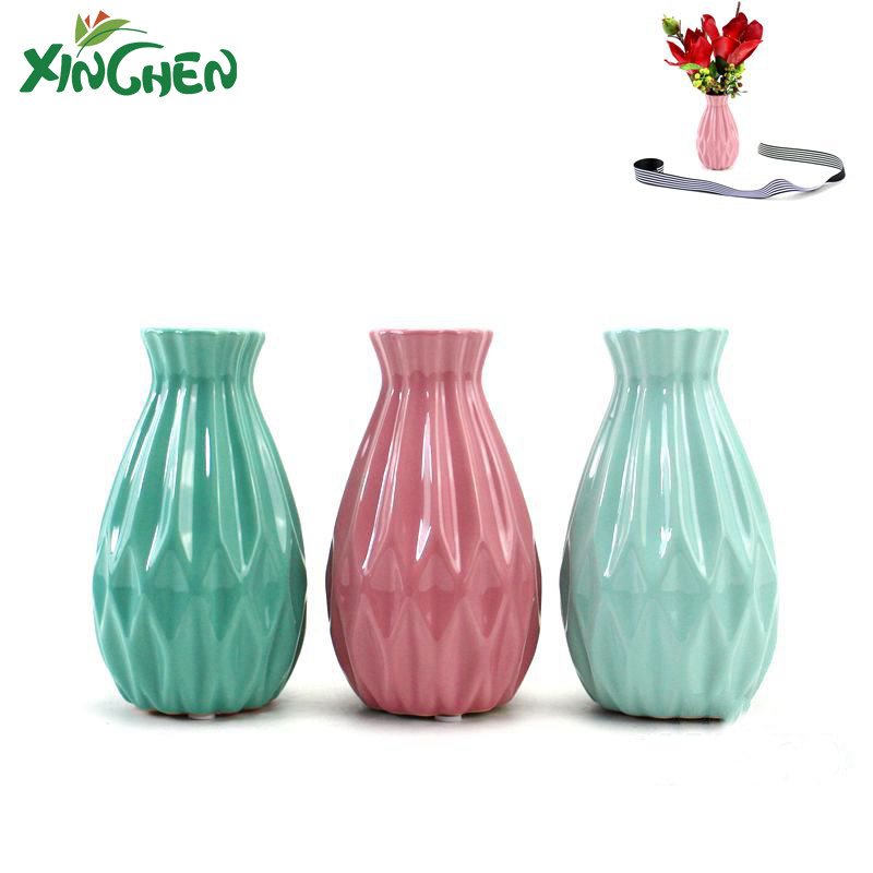 Modern minimalist rhombus ceramic geometric vase decoration creative gift home decoration living room flower flower arrangement