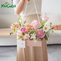 Xinchen Pearl Satchel Flower Box March 8th Womens Day Flower Box Flower Packaging Materials 38 Goddess Festival Flower Box