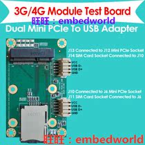 Dual Mini PCIe to Dual USB Adapter SIM Socket for 4G Module