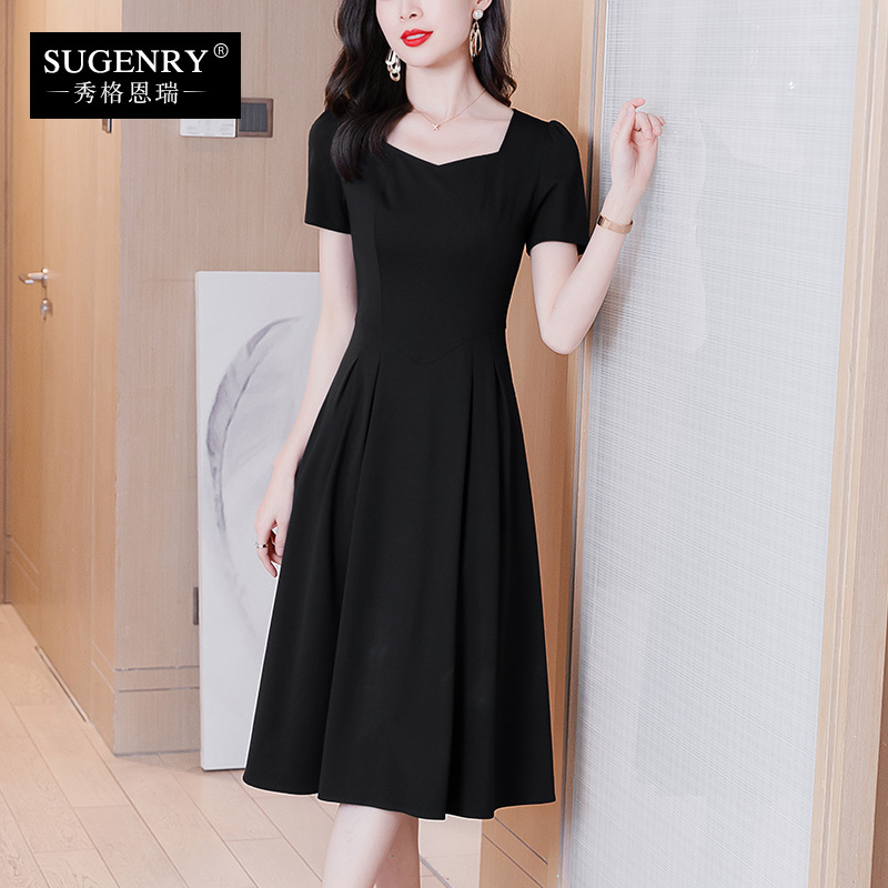 Dress for Women, Summer New Style 2026, Elegant Waist-Cinching Long Dress, Slim Fit, Fashionable, High-End French Hepburn Black Dress
