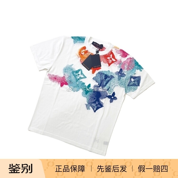 【Ifnice】Louis Vuitton Lv Summer Watercolor Knitted Short-Sleeved T-Shirt 1A8Qwa