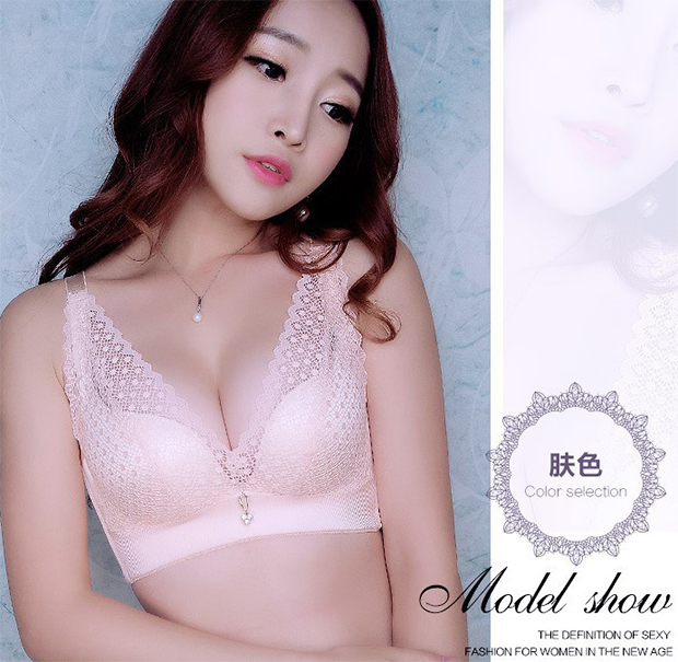 Ren openwork lụa protein đồ lót lụa tập hợp để nhận được sữa gợi cảm liền mạch không có bộ áo ngực rim quần chip dễ thương