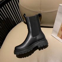 Mona net red same style Martin boots womens British style 2022 autumn and winter new mid-tube boots thick-soled Chelsea short boots women