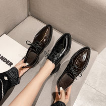 Small leather shoes womens British college style Korean version all-match 2022 spring and autumn new foreign style lace-up single shoes inner heightening womens shoes