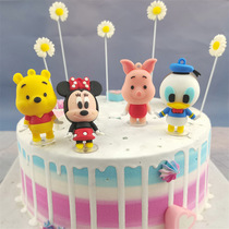 Birthday cake decoration Minnie Pooh doll living room gift party pvc cartoon decoration