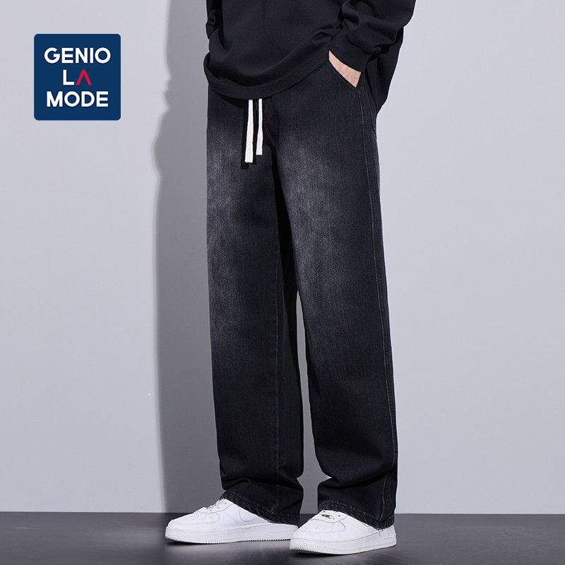 Semir Group Jenny Lamo ジーンズ メンズ ブラック パンツ メンズ 春秋 カジュアル ルーズ ストレート パンツ