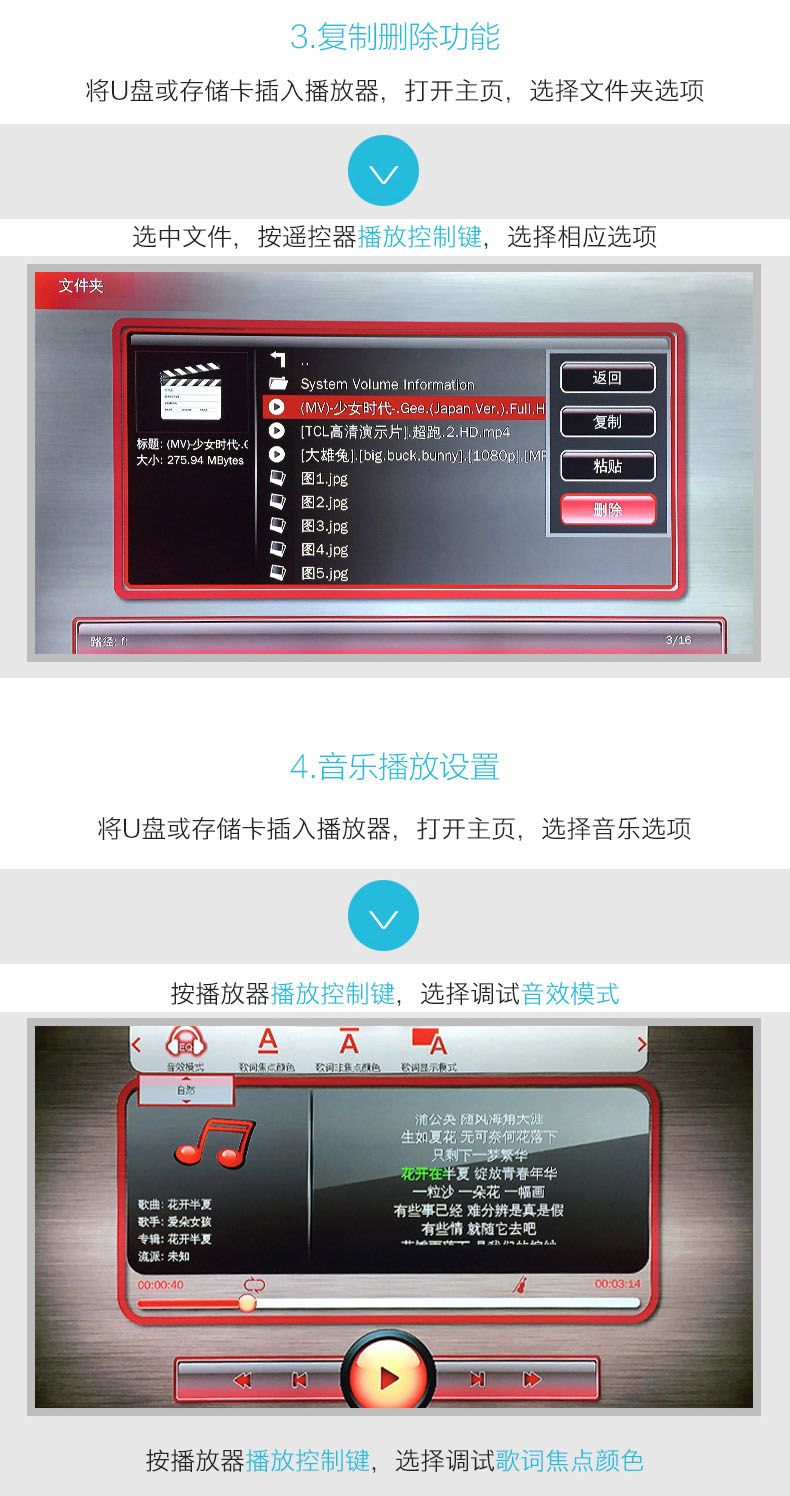 Trình diễn stream HD 1080P 4 trình phát đồng bộ HDMI TV Cửa hàng máy quảng cáo video U - Trình phát TV thông minh 