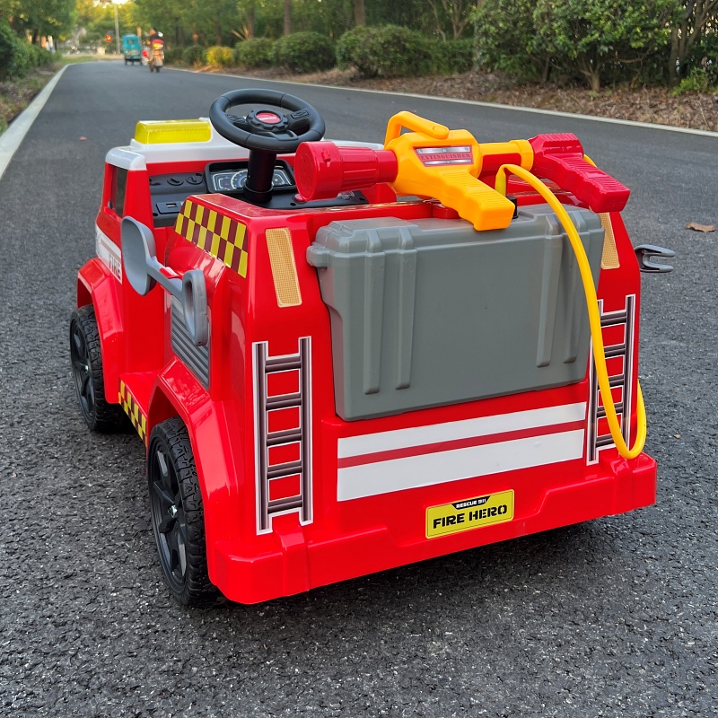 2025 New Model Children's Electric Car, Baby Toy Car That Can Seat People, Fire Truck with Four-Wheel Drive and Remote Control Swing Function