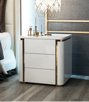 Light luxury modern minimal furniture Bedroom bedside locker bedside cabinet after modern light luxury paint bedside cabinet