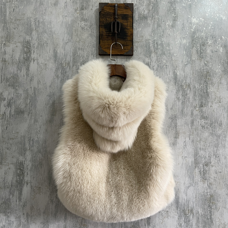 Finnish Imported Fox Fur Whole Skin Milk Fox Hooded Playful Cute Magician Wizard Hat Fur Vest Korean Style Finnish Imported Fox Fur Whole Skin Milk Fox Hooded Playful Cute Magician Wizard Hat Fur Vest Korean Style