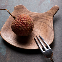Bird plate (not two wood) designer handmade wood photo snacks snack dish North American black walnut