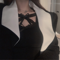 Fat sister cover belly hidden meat base shirt Women autumn and winter 2020 new foreign style cross lace long T-shirt size womens