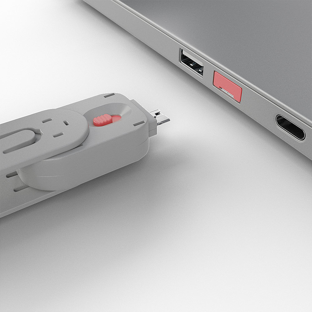 Đức LINDY khóa máy tính USB bảo mật dữ liệu máy tính xách tay U cổng khóa phổ quát mà không cần khóa 40620 - USB Aaccessories quạt để bàn mini
