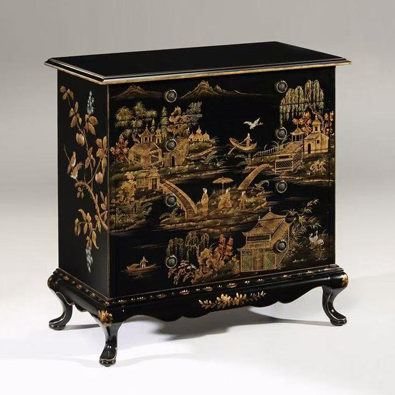 Five-Drawer Solid Wood Bedroom Wall Storage Cabinet, Vintage French-Style Painted Side Cabinet, Storage Cabinet, Bedside Drawer Cabinet Five-Drawer Solid Wood Bedroom Wall Storage Cabinet, Vintage French-Style Painted Side Cabinet, Storage Cabinet, Bedside Drawer Cabinet
