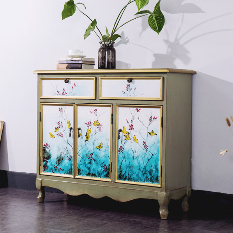 American Country Doing Old Wood Bedroom Meal Cabinet New Chinese Cabinet Living Room Full Painting Cabinet