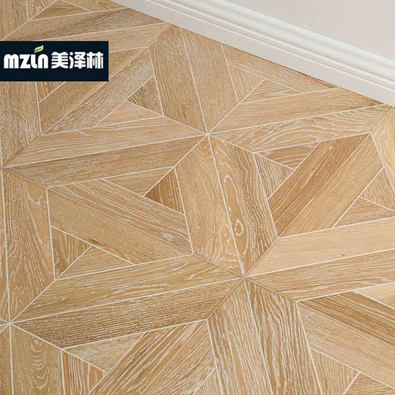Gray new three-layer solid wood composite parquet floor log color home geothermal floor heating wear-resistant e0 factory direct sales