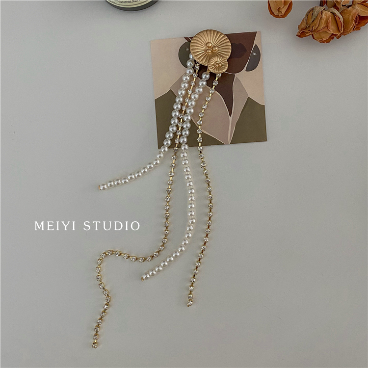 Luxury High-end Pearl Tassel Long Tassel Businese Suit Accessories Fashion Fashionmonger Korean Style Internet Celebrity Brooch Corsage Wholesale display picture 4