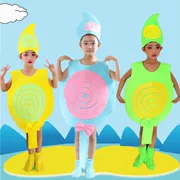 Ngày tết kẹo Quần áo màu xanh lá cây Thời trang trẻ em Hiển thị Trái cây và Rau quả Cha mẹ trẻ mặc Lollipop Mô hình Hiển thị