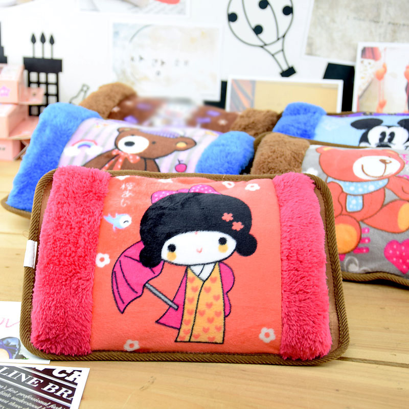 Cartoon Charging Hot Water Bag Double Meddling Warm Hands Bao Suede Cloth Warm Flashlight Warm Water Warm Water Bag Advertising Customize