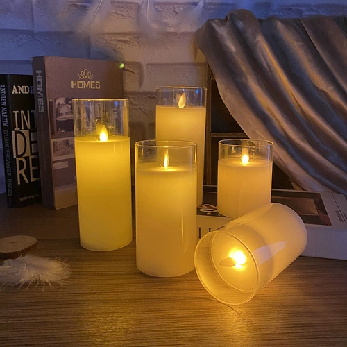 Стеклянная плоская электронная свеча пламя свинг -светодиодные свечи