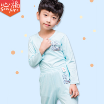 children's pure cotton underwear casual home clothing thin round neck single long sleeve pants for girls pajama pajamas
