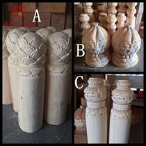  Ancient construction solid wood decoration Solid wood hanging melon hanging column hanging lotus column hanging beam hanging head Lotus stigma cylinder hanging flower column decoration